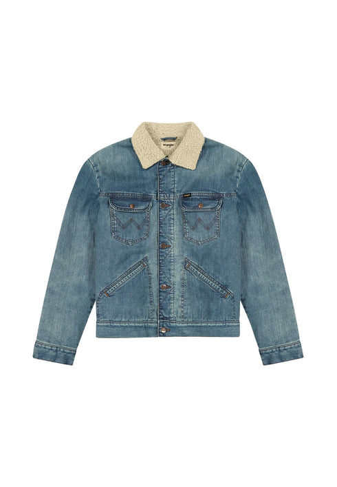 Wrangler Men's 124 MJ Sherpa Jacket In Sage Wash